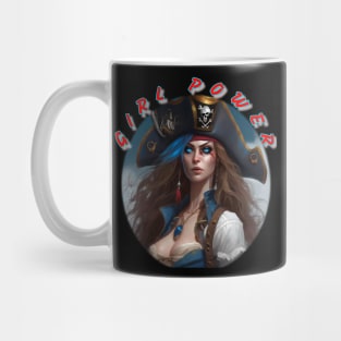 Girl power, stunning blue eyed pirate girl Mug